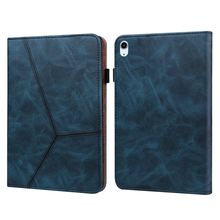 Solid Color Embossed Striped Smart Leather Case For iPad Air 2022 / Air 2020 10.9(Blue) - iPad Air (2022) / (2020) 10.9 Cases by buy2fix | Online Shopping UK | buy2fix