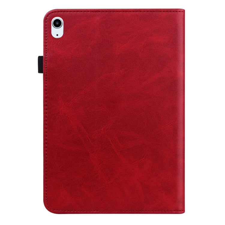 Solid Color Embossed Striped Smart Leather Case For iPad Air 2022 / Air 2020 10.9(Red) - iPad Air (2022) / (2020) 10.9 Cases by buy2fix | Online Shopping UK | buy2fix
