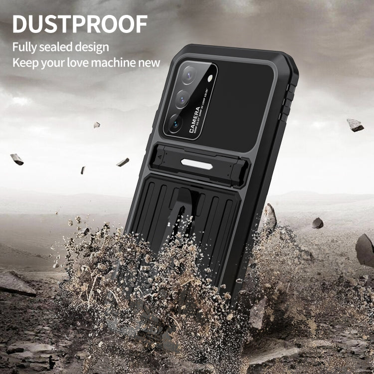 For Samsung Galaxy S22 5G Triple-proof Armor Life Waterproof Phone Case with Holder(Black) - Galaxy S22 5G Cases by buy2fix | Online Shopping UK | buy2fix
