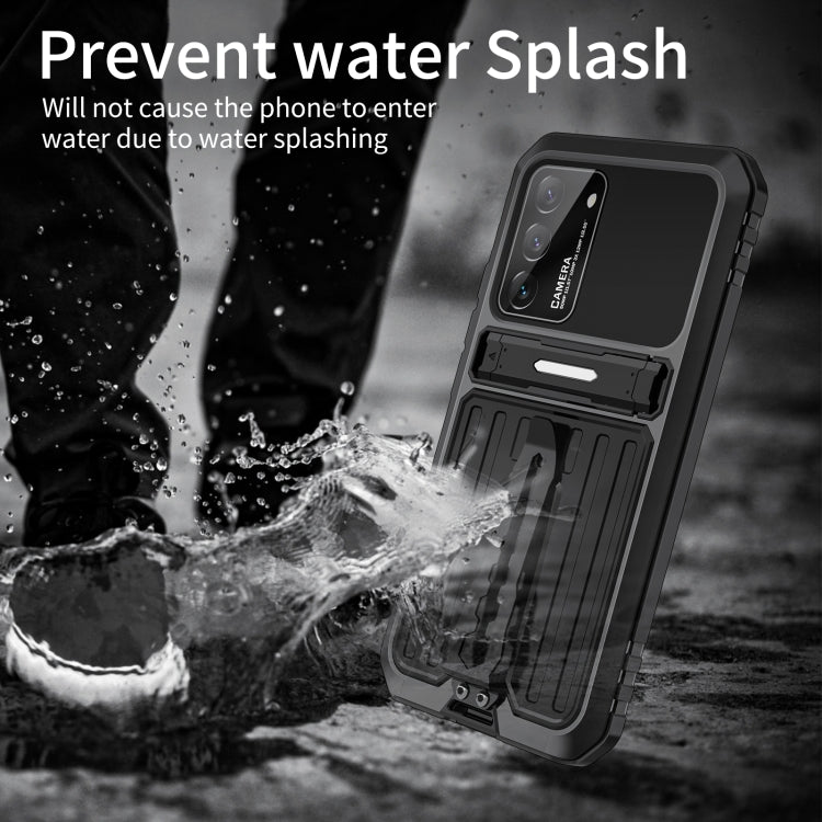 For Samsung Galaxy S22 5G Triple-proof Armor Life Waterproof Phone Case with Holder(Black) - Galaxy S22 5G Cases by buy2fix | Online Shopping UK | buy2fix