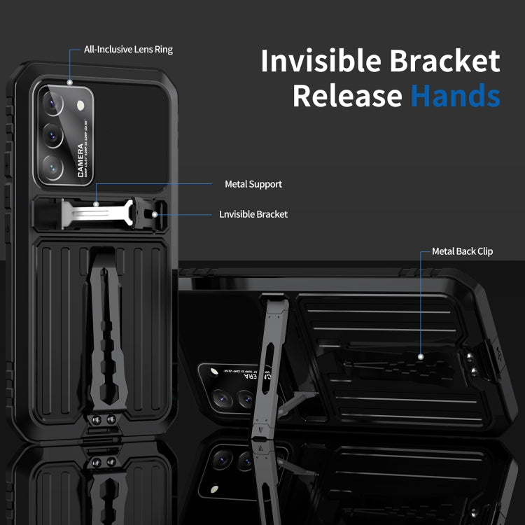 For Samsung Galaxy S22 5G Triple-proof Armor Life Waterproof Phone Case with Holder(Black) - Galaxy S22 5G Cases by buy2fix | Online Shopping UK | buy2fix