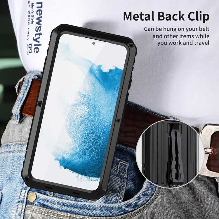 For Samsung Galaxy S22 5G Triple-proof Armor Life Waterproof Phone Case with Holder(Black) - Galaxy S22 5G Cases by buy2fix | Online Shopping UK | buy2fix