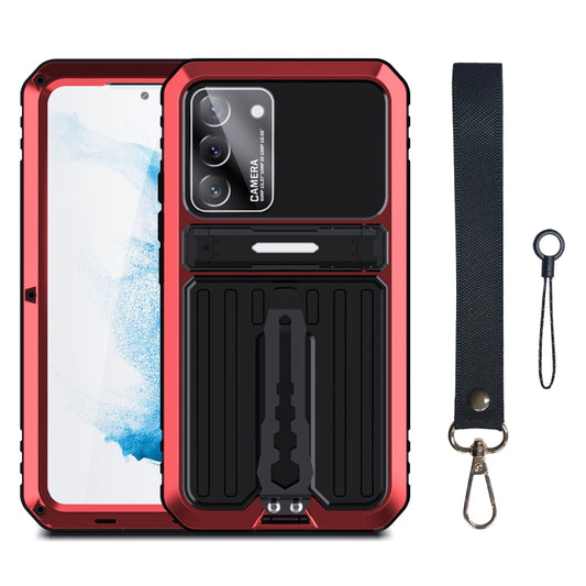 For Samsung Galaxy S22 5G Triple-proof Armor Life Waterproof Phone Case with Holder(Red) - Galaxy S22 5G Cases by buy2fix | Online Shopping UK | buy2fix