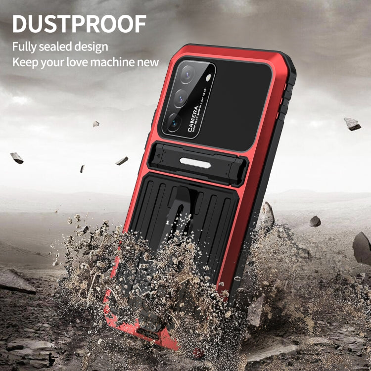 For Samsung Galaxy S22 5G Triple-proof Armor Life Waterproof Phone Case with Holder(Red) - Galaxy S22 5G Cases by buy2fix | Online Shopping UK | buy2fix