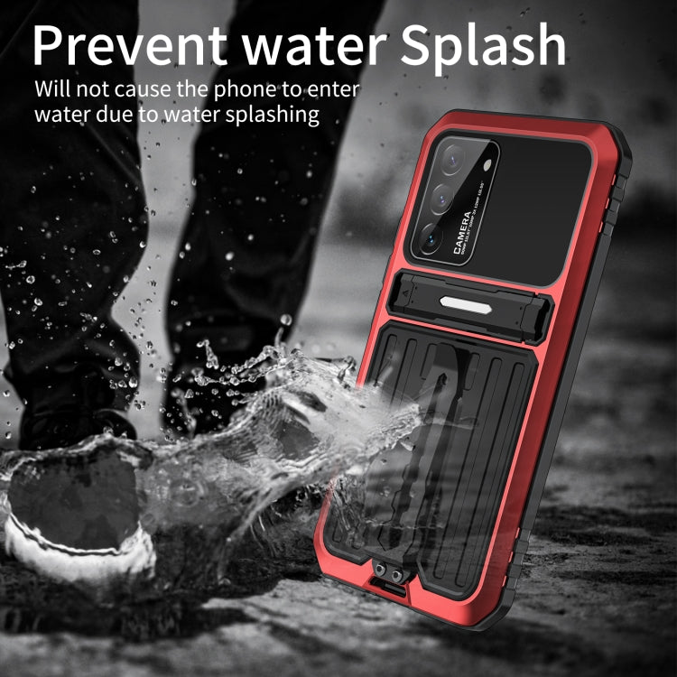For Samsung Galaxy S22 5G Triple-proof Armor Life Waterproof Phone Case with Holder(Red) - Galaxy S22 5G Cases by buy2fix | Online Shopping UK | buy2fix