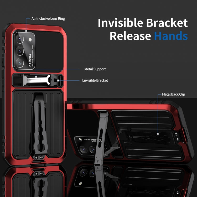 For Samsung Galaxy S22 5G Triple-proof Armor Life Waterproof Phone Case with Holder(Red) - Galaxy S22 5G Cases by buy2fix | Online Shopping UK | buy2fix