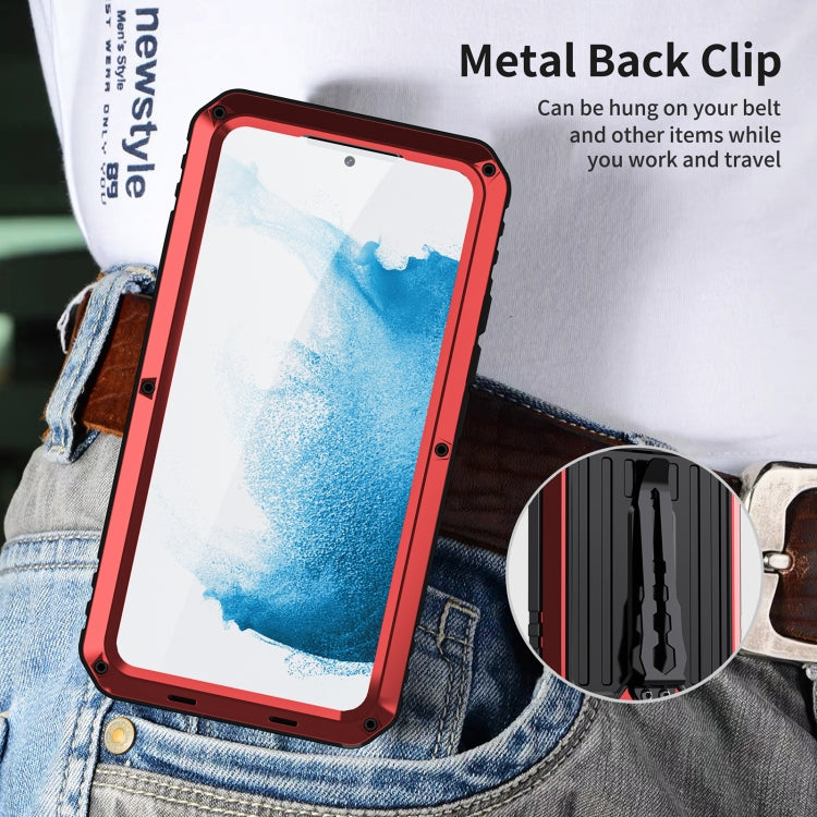 For Samsung Galaxy S22 5G Triple-proof Armor Life Waterproof Phone Case with Holder(Red) - Galaxy S22 5G Cases by buy2fix | Online Shopping UK | buy2fix
