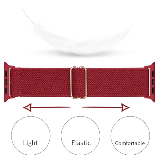 Polyester Nylon Watch Band For Apple Watch Ultra 49mm&Watch Ultra 2 49mm / Series 9&8&7 45mm / SE 3&SE 2&6&SE&5&4 44mm / 3&2&1 42mm(Wine Red) by buy2fix