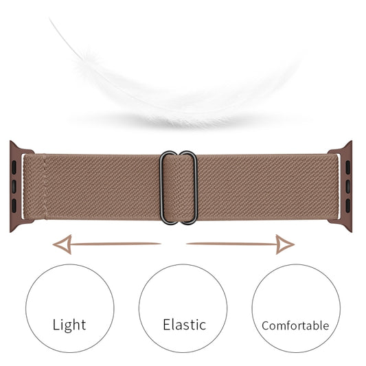 Polyester Nylon Watch Band For Apple Watch Ultra 49mm&Watch Ultra 2 49mm / Series 9&8&7 45mm / SE 3&SE 2&6&SE&5&4 44mm / 3&2&1 42mm(Beige Brown) by buy2fix