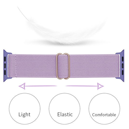 Polyester Nylon Watch Band For Apple Watch Ultra 49mm&Watch Ultra 2 49mm / Series 9&8&7 45mm / SE 3&SE 2&6&SE&5&4 44mm / 3&2&1 42mm(Light Purple) by buy2fix