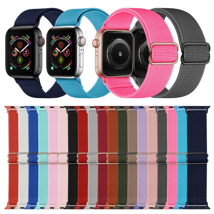 Polyester Nylon Watch Band For Apple Watch Ultra 49mm&Watch Ultra 2 49mm / Series 9&8&7 45mm / SE 3&SE 2&6&SE&5&4 44mm / 3&2&1 42mm(Black) by buy2fix
