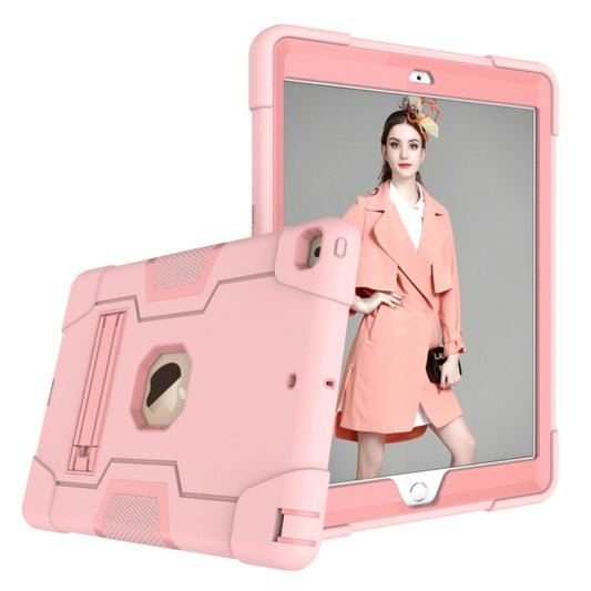 For iPad 10.2 Contrast Color Silicone + PC Combination Case with Holder(Rose Gold) - iPad 10.2 Cases by buy2fix | Online Shopping UK | buy2fix