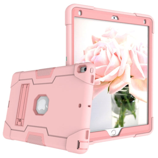 For iPad 10.5 Contrast Color Silicone + PC Combination Case with Holder(Rose Gold) - iPad Air (2019) Cases by buy2fix | Online Shopping UK | buy2fix