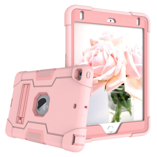 For iPad Mini 5 / 4 Contrast Color Silicone + PC Combination Case with Holder(Rose Gold) - iPad mini (2019) / mini 5 Cases by buy2fix | Online Shopping UK | buy2fix