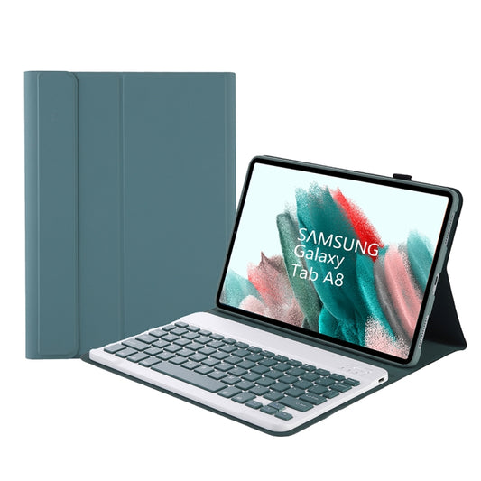 A08 Candy Color Ultra Thin Bluetooth Keyboard Leather Case For Samsung Galaxy Tab A8 10.5 2021 SM-X200 / SM-X205(Dark Green) by buy2fix