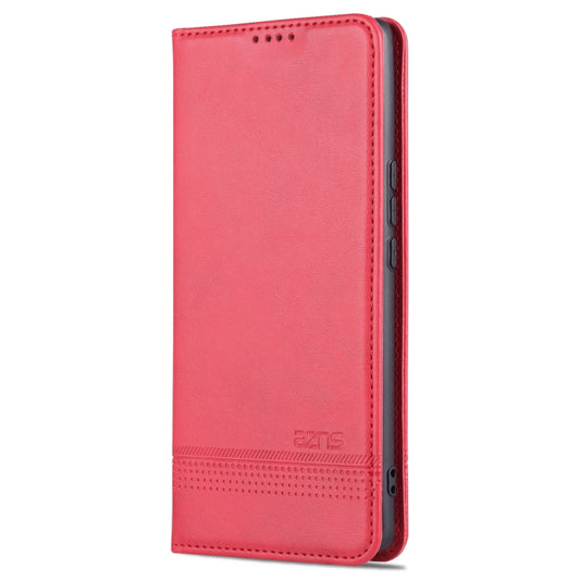For Honor 60 SE AZNS Magnetic Calf Texture Flip Leather Phone Case(Red) - Honor Cases by AZNS | Online Shopping UK | buy2fix