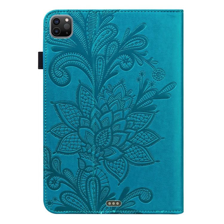 For iPad Pro 11 2022 / 2021 / Air 2020 10.9 Lace Flower Embossing Pattern Leather Tablet Case (Blue) - iPad Pro 11 (2022/2021) Cases by buy2fix | Online Shopping UK | buy2fix