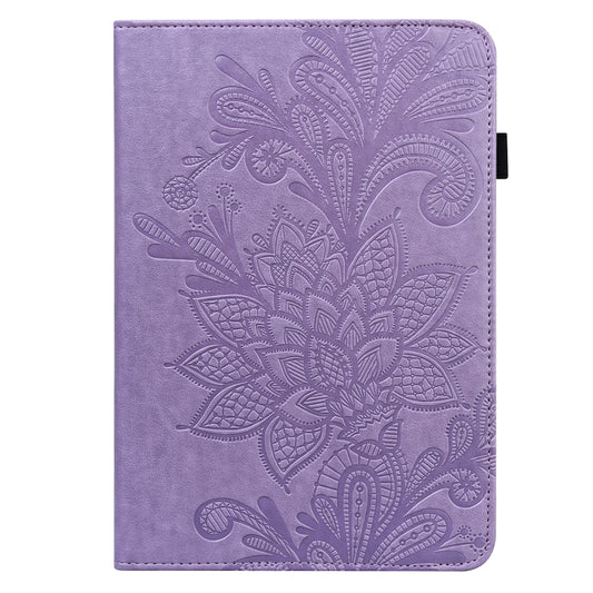 For iPad Pro 11 2022 / 2021 / Air 2020 10.9 Lace Flower Embossing Pattern Leather Tablet Case (Purple) - iPad Pro 11 (2022/2021) Cases by buy2fix | Online Shopping UK | buy2fix