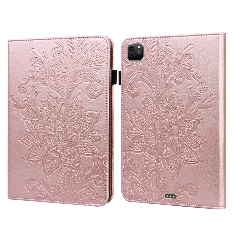 For iPad Pro 11 2022 / 2021 / Air 2020 10.9 Lace Flower Embossing Pattern Leather Tablet Case (Gold) - iPad Pro 11 (2022/2021) Cases by buy2fix | Online Shopping UK | buy2fix