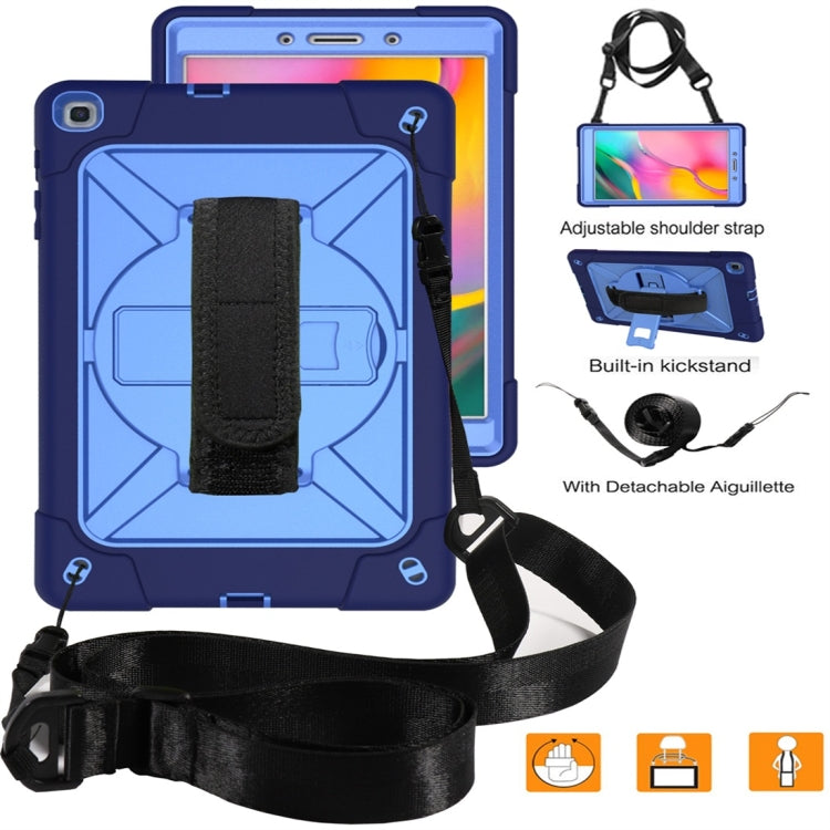 For Galaxy Tab A 8.0 (2019) T290 Contrast Color Silicone + PC Combination Case with Holder(Navy Blue + Blue) - Tab A 8.0 & S Pen (2019) P200/P205 by buy2fix | Online Shopping UK | buy2fix