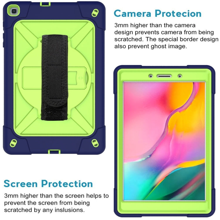 For Galaxy Tab A 8.0 (2019) T290 Contrast Color Silicone + PC Combination Case with Holder(Navy Blue + Olivine) - Tab A 8.0 & S Pen (2019) P200/P205 by buy2fix | Online Shopping UK | buy2fix