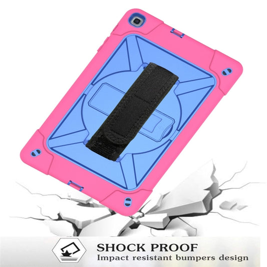 For Galaxy Tab A 10.1 (2019) T510 Contrast Color Silicone + PC Combination Case with Holder(Rose Red + Blue) - Tab A 10.1 (2019) T510 / T515 by buy2fix | Online Shopping UK | buy2fix