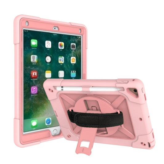 For iPad 9.7 Contrast Color Silicone + PC Combination Case with Holder(Rose Gold) - iPad 9.7 (2018) & (2017) Cases by buy2fix | Online Shopping UK | buy2fix
