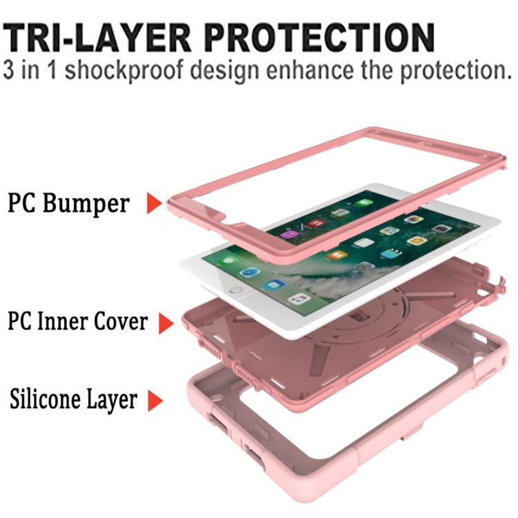 For iPad 9.7 Contrast Color Silicone + PC Combination Case with Holder(Rose Gold) - iPad 9.7 (2018) & (2017) Cases by buy2fix | Online Shopping UK | buy2fix