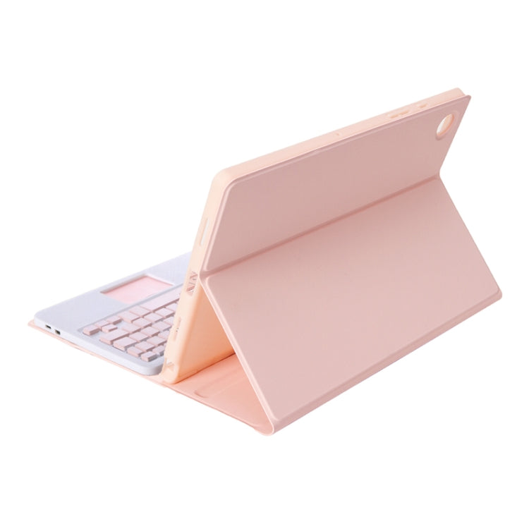 A08B-A Candy Color Bluetooth Keyboard Leather Case with Pen Slot & Touchpad For Samsung Galaxy Tab A8 2021 SM-X205 / SM-X200(Pink) by buy2fix