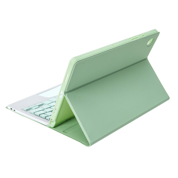 A08B-A Candy Color Bluetooth Keyboard Leather Case with Pen Slot & Touchpad For Samsung Galaxy Tab A8 2021 SM-X205 / SM-X200(Light Green) by buy2fix