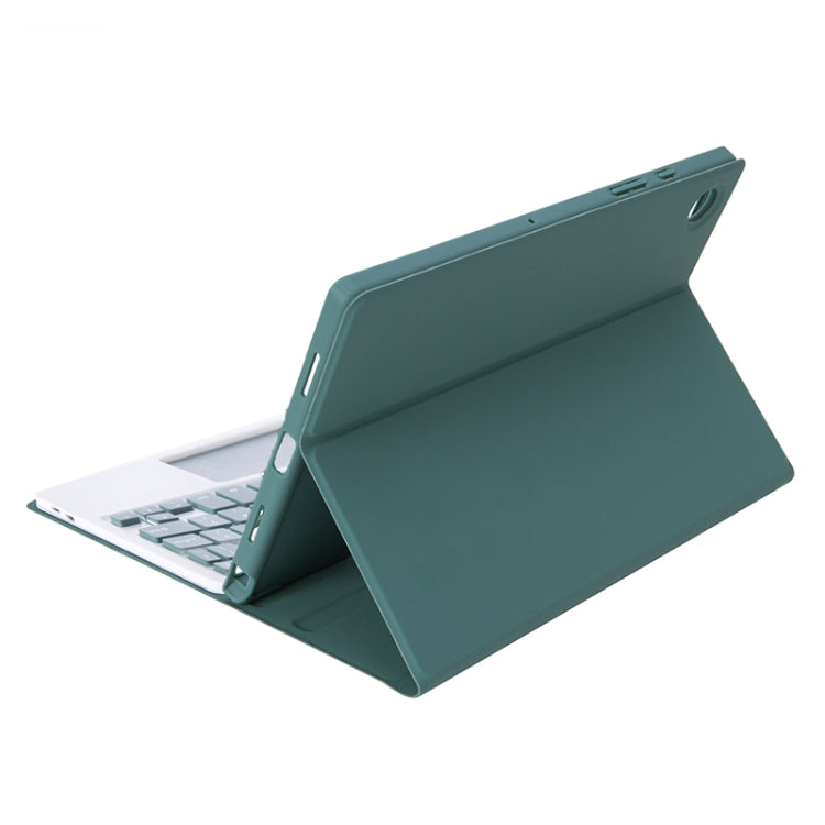 A08B-A Candy Color Bluetooth Keyboard Leather Case with Pen Slot & Touchpad For Samsung Galaxy Tab A8 2021 SM-X205 / SM-X200(Dark Green) by buy2fix