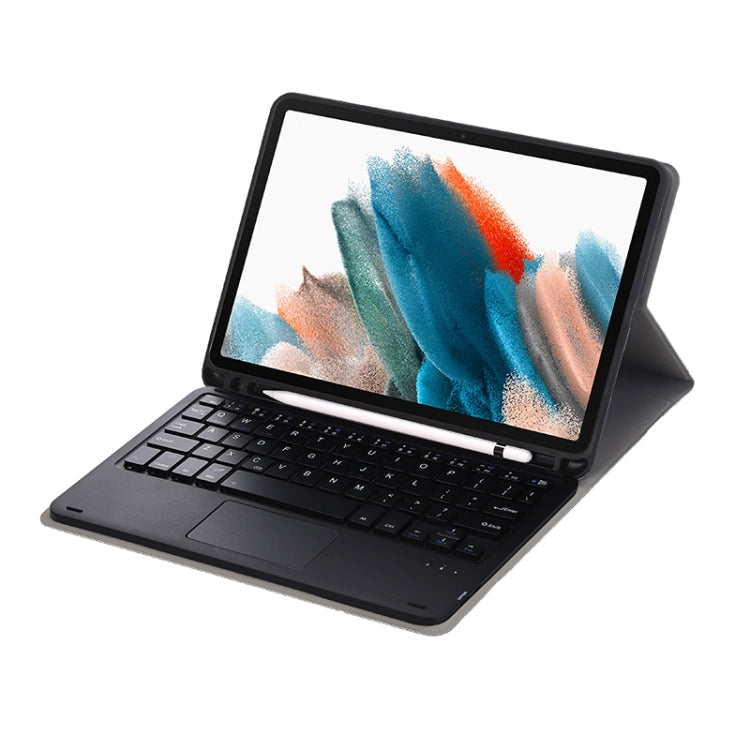 A08B-A Bluetooth Keyboard Leather Case with Pen Slot & Touchpad For Samsung Galaxy Tab A8 2021 SM-X205 / SM-X200(Blue) by buy2fix