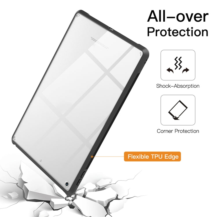 PC+TPU Transparent Shockproof Tablet Case For iPad 9.7 inch 2017 / 2018(Black) - iPad 9.7 (2018) & (2017) Cases by buy2fix | Online Shopping UK | buy2fix