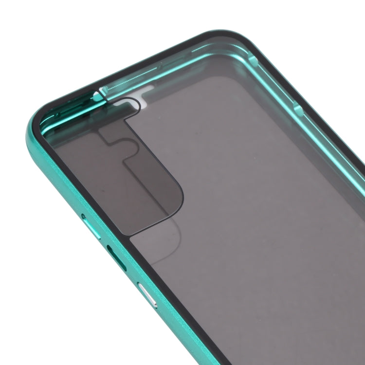 For Samsung Galaxy S22 5G Anti-peeping Magnetic Double-sided Tempered Glass Phone Case(Green) - Galaxy S22 5G Cases by buy2fix | Online Shopping UK | buy2fix
