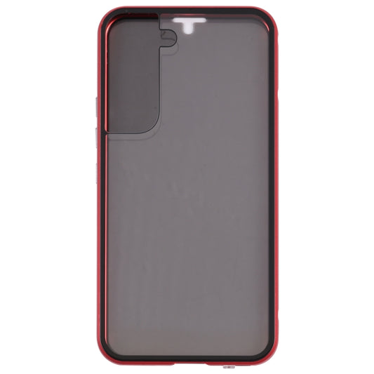 For Samsung Galaxy S22 5G Anti-peeping Magnetic Double-sided Tempered Glass Phone Case(Red) by buy2fix