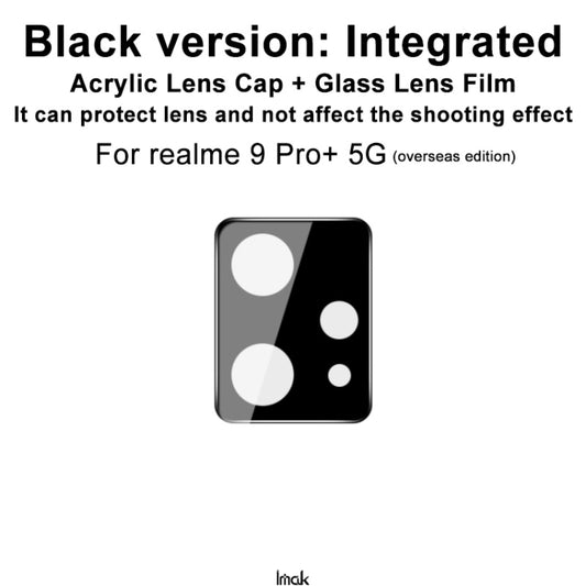For OPPO Realme 9 Pro+ 5G Global imak Integrated Rear Camera Lens Tempered Glass Film with Lens Cap Black Version by imak