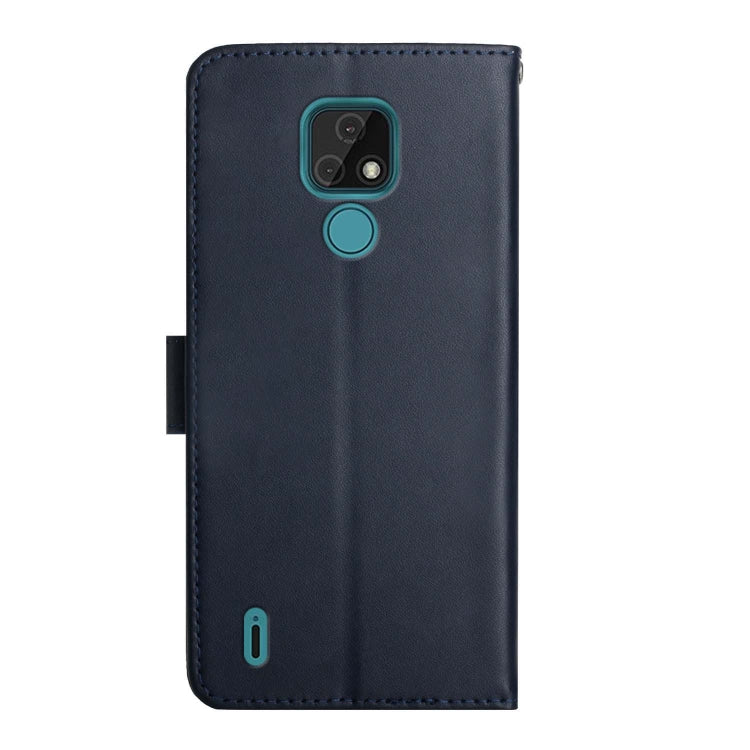 For Motorola Moto E7 Genuine Leather Fingerprint-proof Horizontal Flip Phone Case(Blue) - Motorola Cases by buy2fix | Online Shopping UK | buy2fix