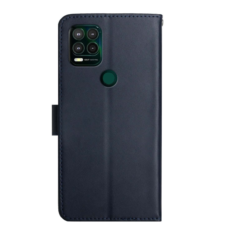 For Motorola Moto G Stylus 5G Genuine Leather Fingerprint-proof Horizontal Flip Phone Case(Blue) - Motorola Cases by buy2fix | Online Shopping UK | buy2fix