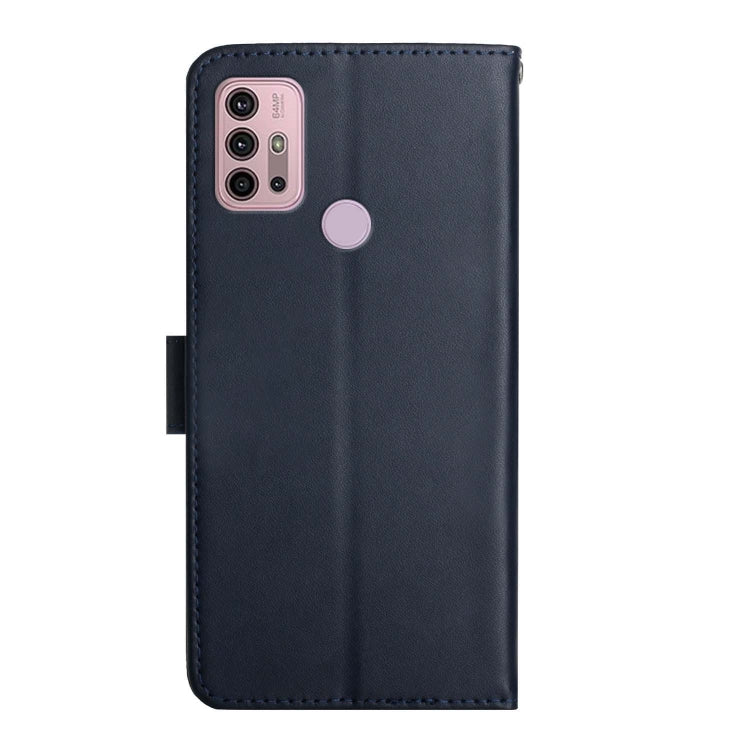 For Motorola Moto G30 Genuine Leather Fingerprint-proof Horizontal Flip Phone Case(Blue) - Motorola Cases by buy2fix | Online Shopping UK | buy2fix