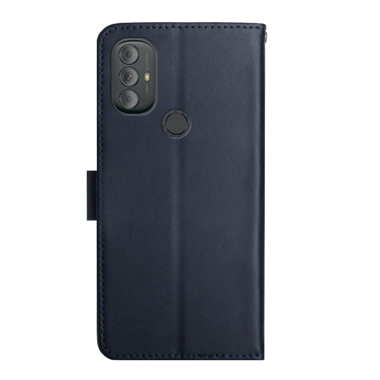 For Motorola Moto G Power 2022 Genuine Leather Fingerprint-proof Horizontal Flip Phone Case(Blue) - Motorola Cases by buy2fix | Online Shopping UK | buy2fix