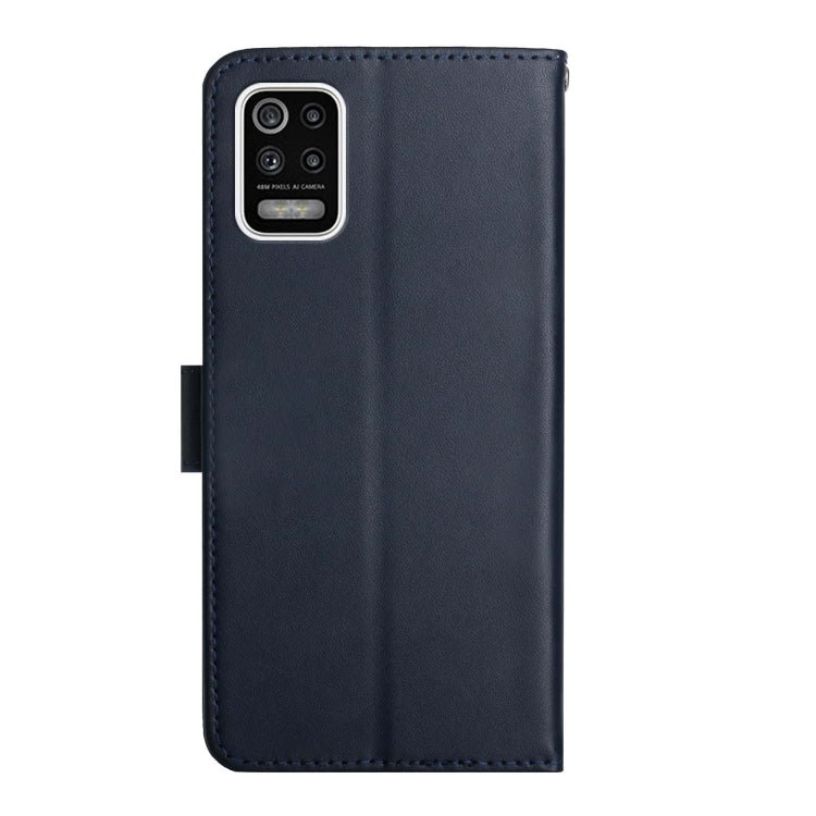 For LG K52 Genuine Leather Fingerprint-proof Flip Phone Case(Blue) - LG Cases by buy2fix | Online Shopping UK | buy2fix