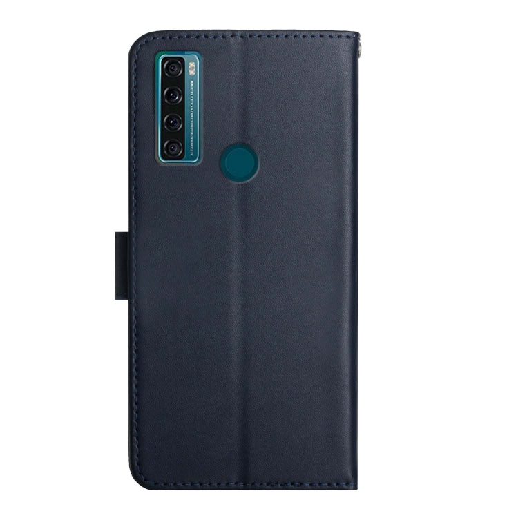 For TCL 20 R 5G Genuine Leather Fingerprint-proof Flip Phone Case(Blue) - TCL by buy2fix | Online Shopping UK | buy2fix