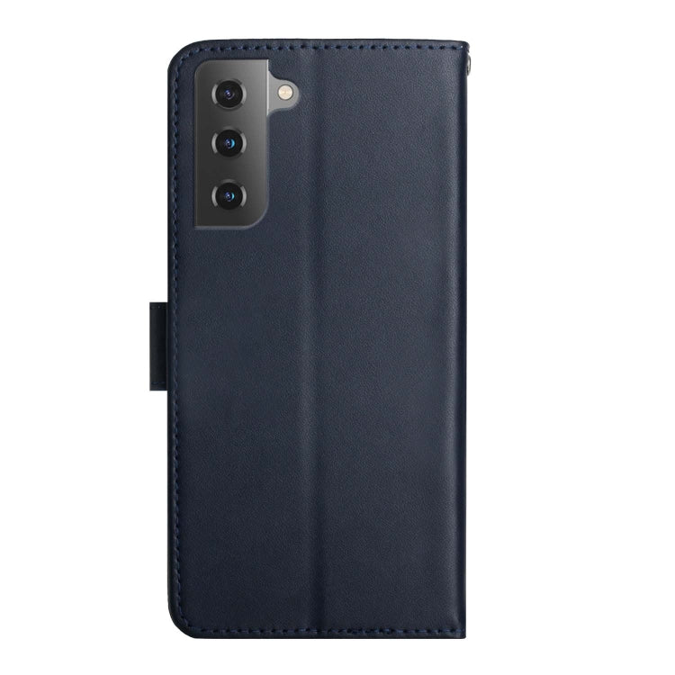For Samsung Galaxy S22 5G Genuine Leather Fingerprint-proof Horizontal Flip Phone Case(Blue) - Galaxy S22 5G Cases by buy2fix | Online Shopping UK | buy2fix