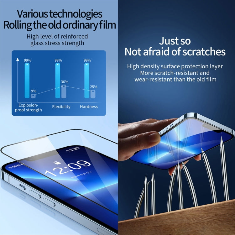 For iPhone 16e / 13 / 13 Pro Fast Attach Dust-proof Anti-static Tempered Glass Film - iPhone 13 Tempered Glass by buy2fix | Online Shopping UK | buy2fix