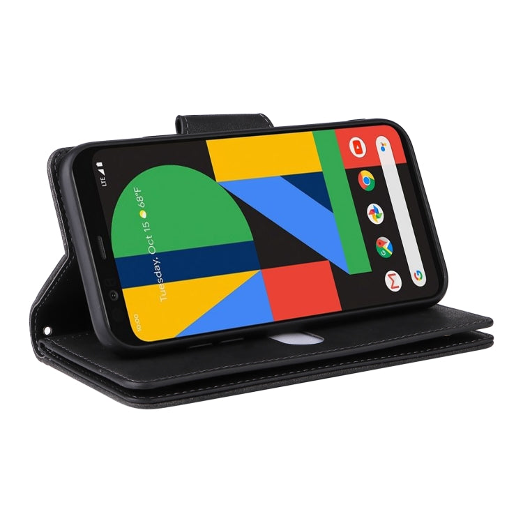 For Google Pixel 4 XL Rivet Buckle 9 Cards Three Fold Leather Phone Case(Black) by buy2fix