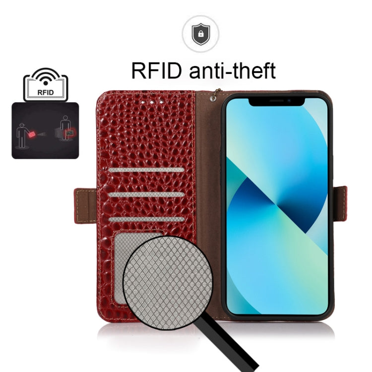 For Sony Xperia 1 IV Crocodile Top Layer Cowhide Leather Phone Case(Red) - Sony Cases by buy2fix | Online Shopping UK | buy2fix