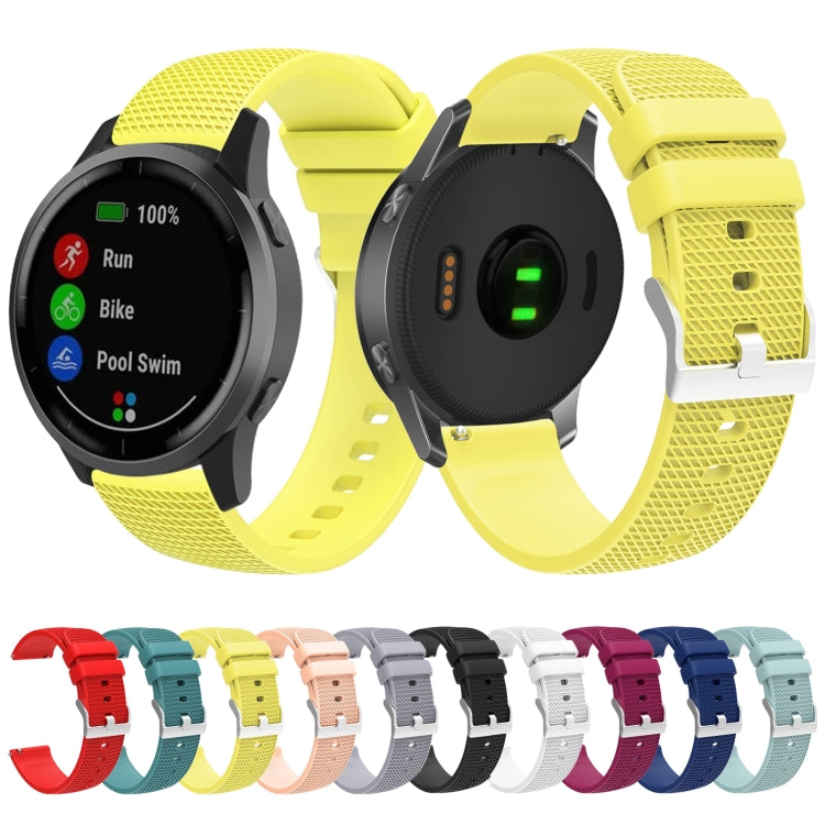 20mm Pockmarked Silver Buckle Silicone Watch Band for Huawei Watch / Samsung Galaxy Watch(Grey) by buy2fix