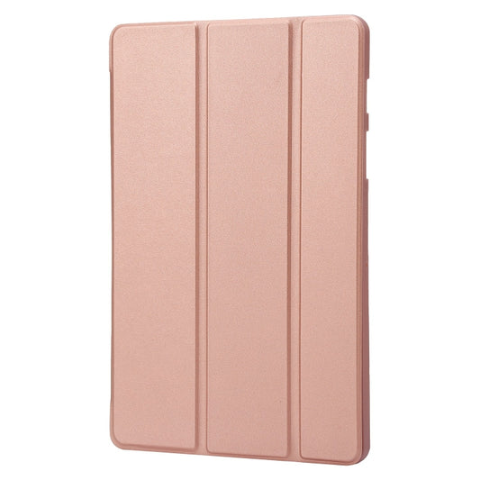 For Samsung Galaxy Tab S8+ / S7+ 3-Fold Holder Silicone Leather Tablet Case(Rose Gold) by buy2fix