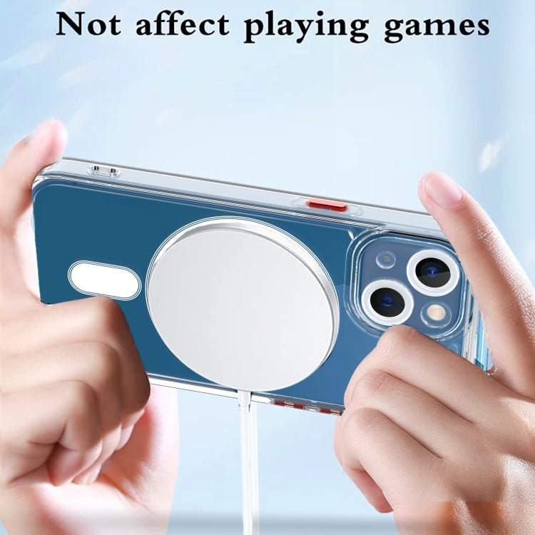 For iPhone 13 mini Cat-eye TPU + Acrylic Magsafe Phone Case (Blue) by buy2fix