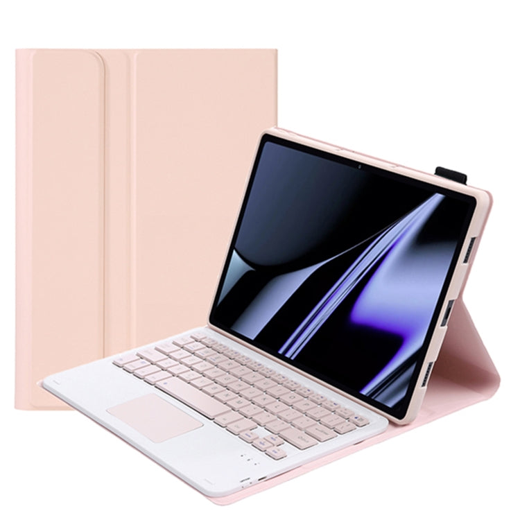 OP11-A Lambskin Texture Ultra-thin Bluetooth Keyboard Leather Case with Touchpad For OPPO Pad 11 inch(Pink) by buy2fix